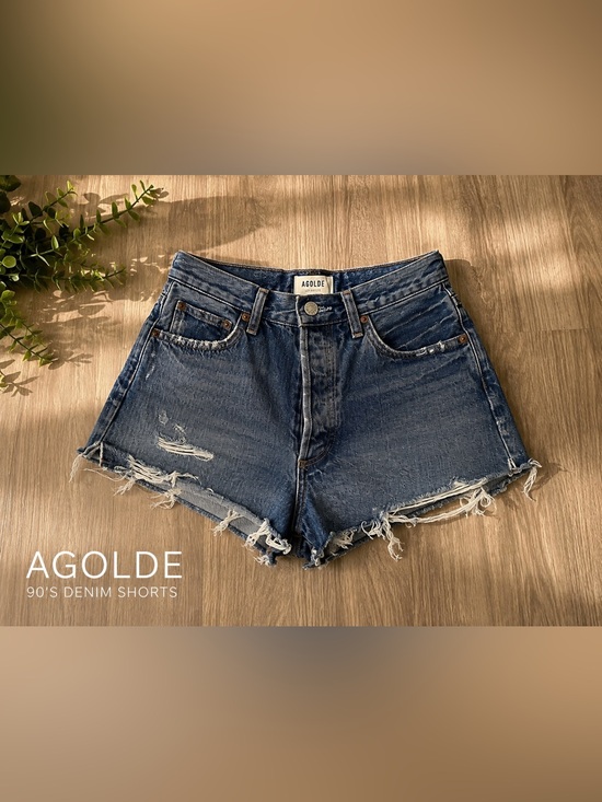 Agolde Pants - AGOLDE Dee High Rise Distressed Denim Cutoff Shorts Blue Size 26